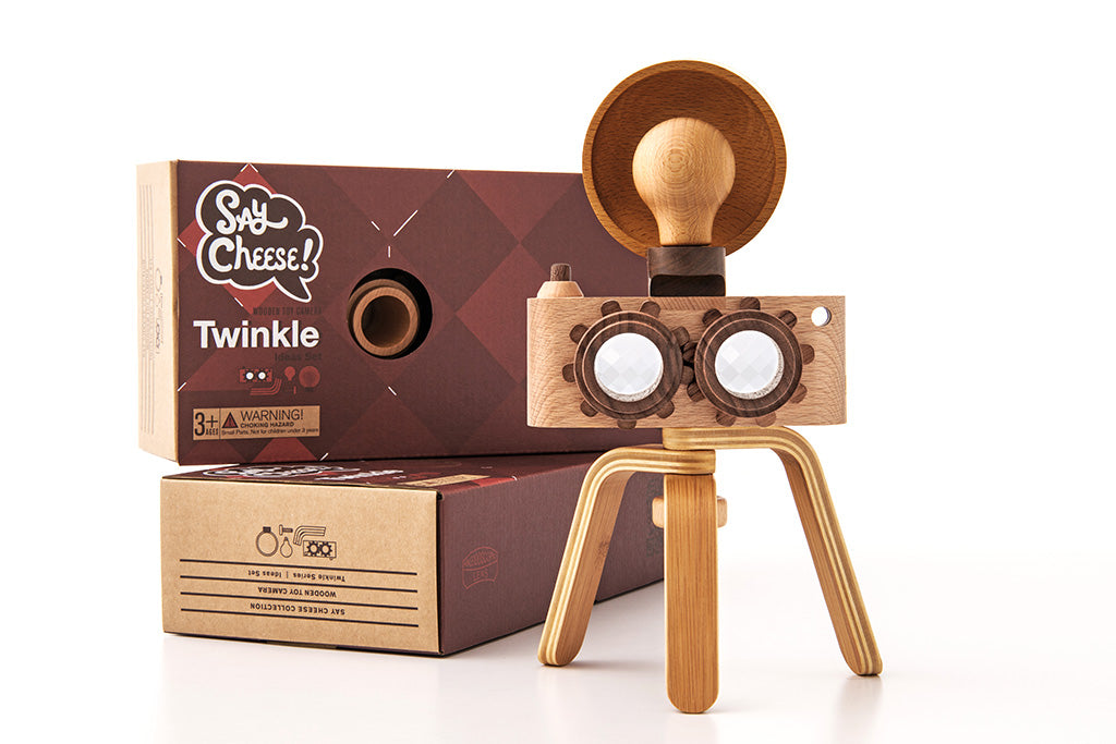 Delight your little photographers with father’s factory high-quality wooden toy camera that's sure to become a treasured keepsake. Crafted of durable, beautifully beech wood and walnut, this toy encourages all-day imaginative story-telling for your child and family. This toy camera also doubles as interior decor. each wooden toy comes with a kaleidoscopic viewfinder, a clickable button, and a movable rewind handle.