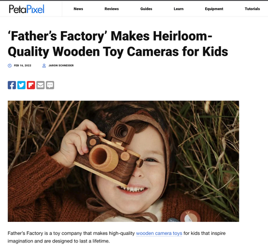 ‘Father’s Factory’ Makes Heirloom-Quality Wooden Toy Cameras for Kids