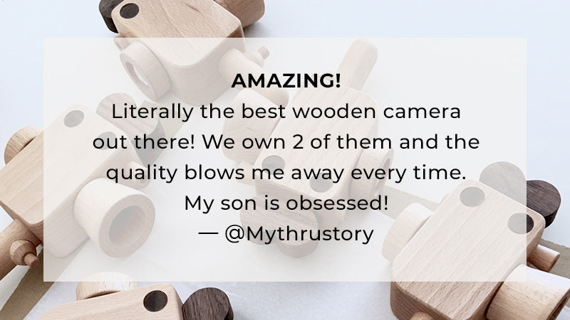 fathers factory wooden toy cameras are amazing toy cameras. the best toy cameras out there. start your toy camera collection from fathers factory. the best toy camera for kids are from fathers factory. high quality wooden toy for pretend play. 