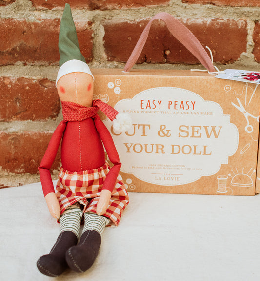 Make your Elf on the shelf uniquely yours this holiday. Designed for crafters of all ages and skill levels, this DIY sewing project offers a delightful experience, resulting in a one-of-a-kind handmade Elf on the shelf for your shelf. With the added option to personalize the doll’s face, this kit offers both creativity and fun with a festive twist!