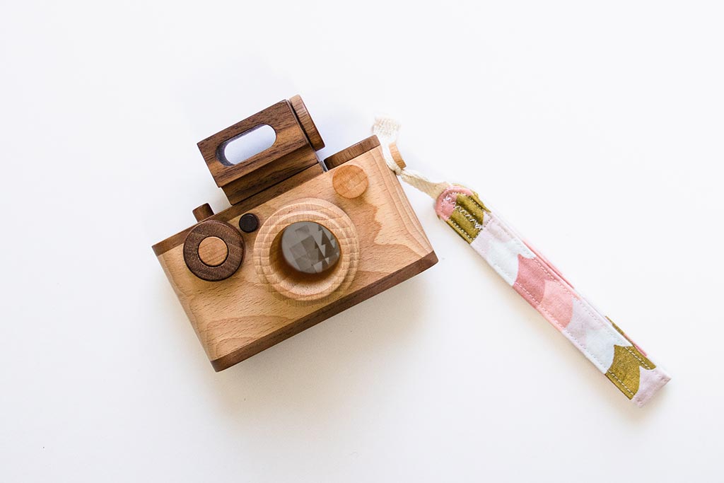 handmade strap for Father's Factory 35MM original wooden toy camera and 35MM vintage wooden toy camera. our little photographers now can bring their favorite camera to everywhere with them without losing the camera. all handmade in los angeles. limited quantities and limited edition.
