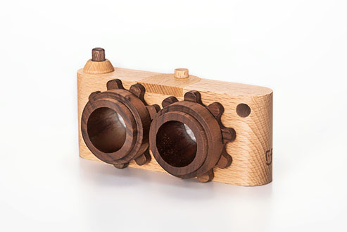 Twinkle wooden toy camera inspired by the stereo camera offers double the fun with two kaleidoscope lenses. Like a wooden binocular toy, Father’s Factory twinkle wooden toy camera has 2 lenses. Children can look through the lenses and find wonders. The kaleidoscopic lens will enhance creativity in children and offers high-quality playtime. Father's factory wooden toys can double as interior decor, kid’s room decor, and playroom display.